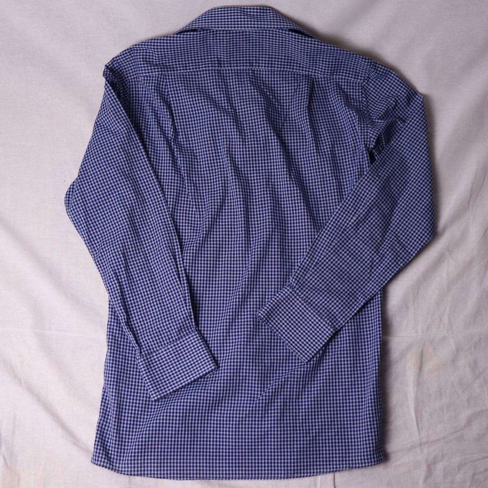 US Polo Assn Mens Blue White Gingham Check Button Down Shirt 14.5 32/33 Small - Picture 5 of 8